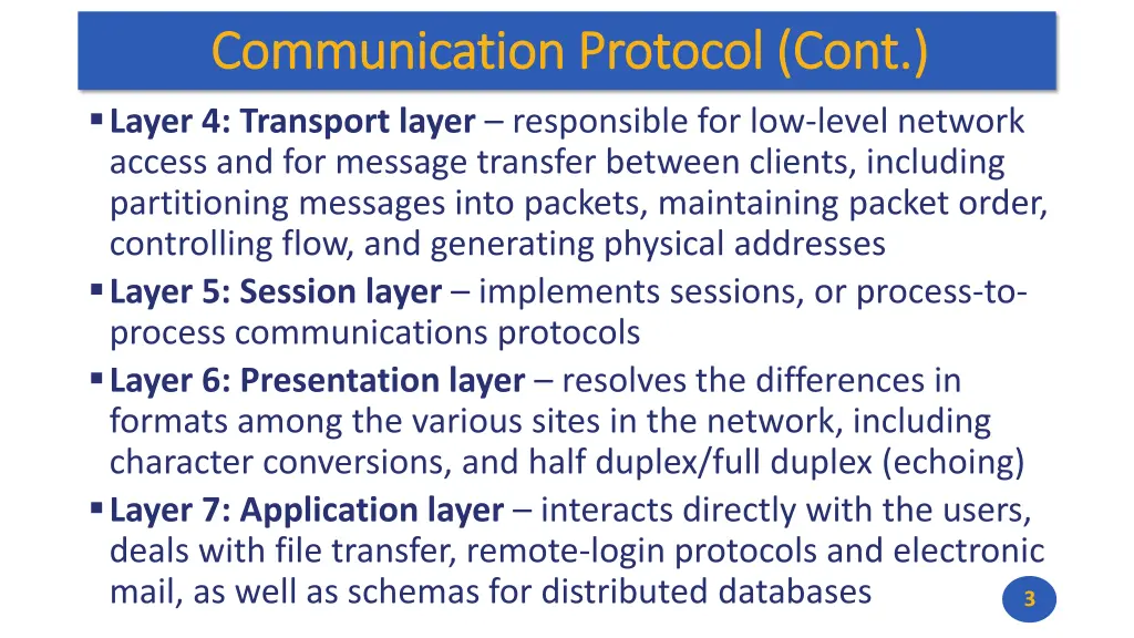 communication protocol cont communication