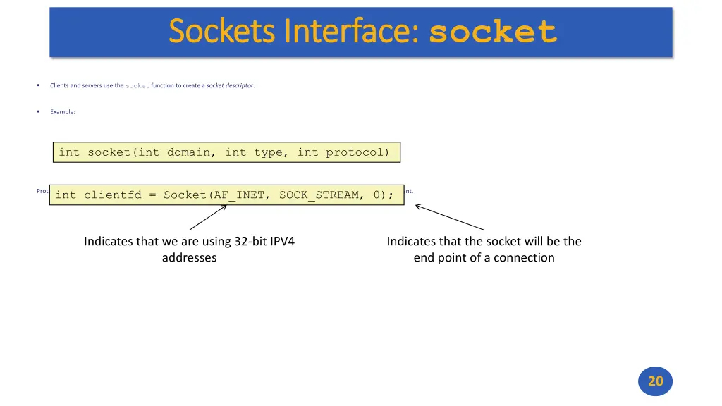 sockets interface sockets interface socket