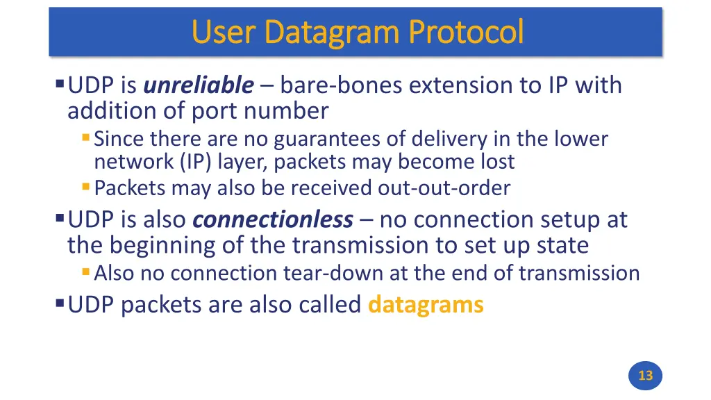 user datagram protocol user datagram protocol