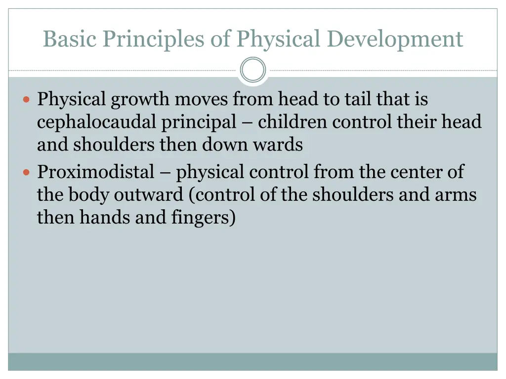 basic principles of physical development