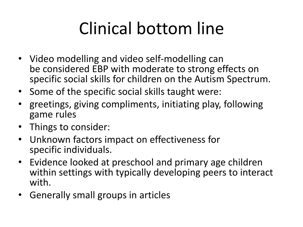 clinical bottom line