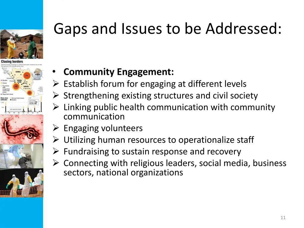 gaps and issues to be addressed 1