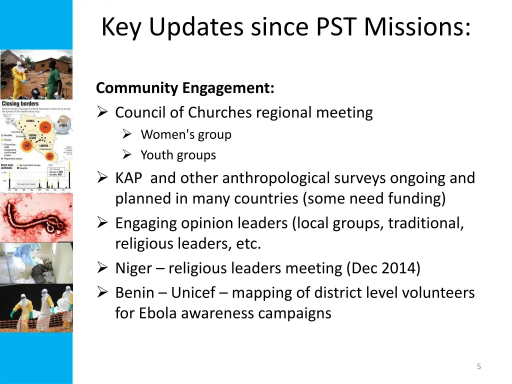 key updates since pst missions 1