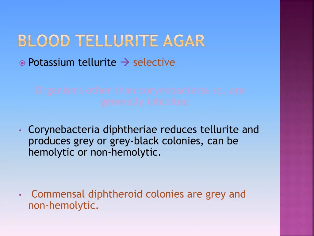 blood tellurite agar