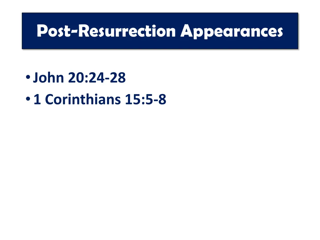 post resurrection appearances