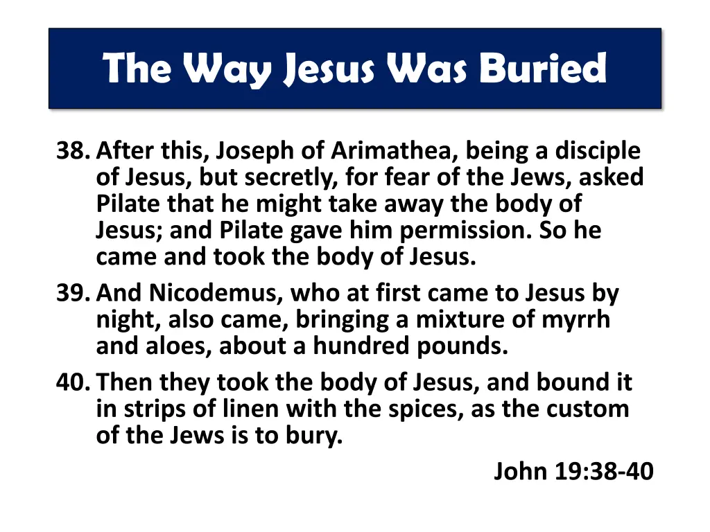 the way jesus was buried