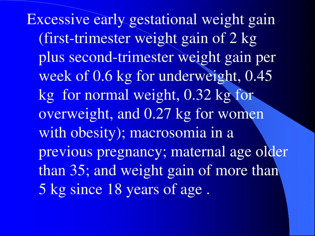 excessive early gestational weight gain first