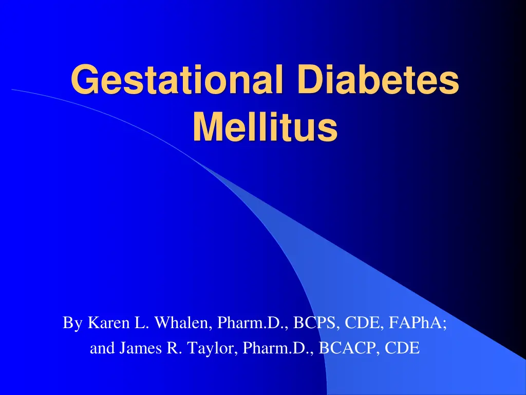 gestational diabetes mellitus