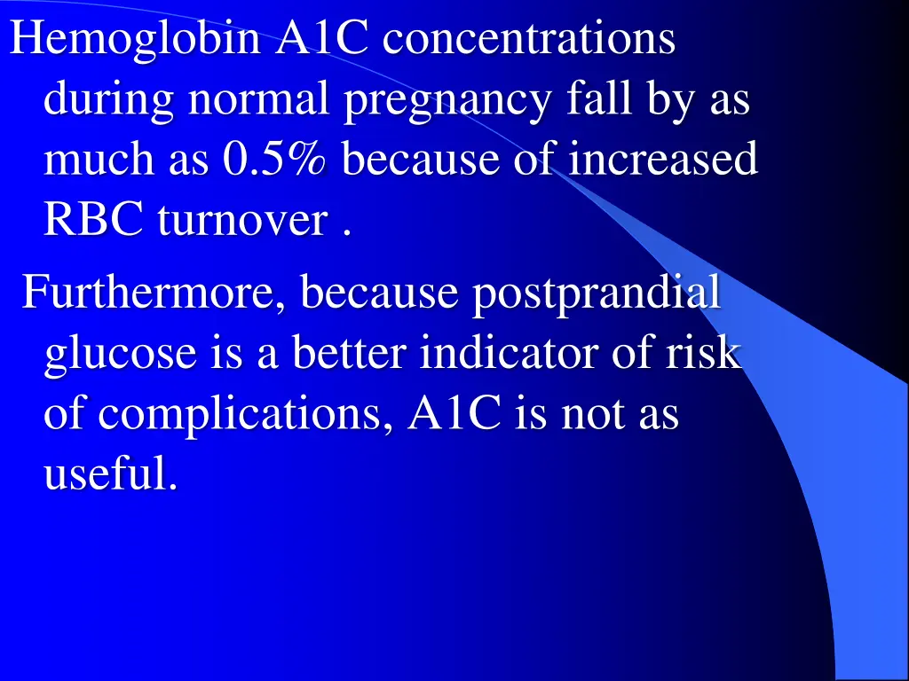 hemoglobin a1c concentrations during normal