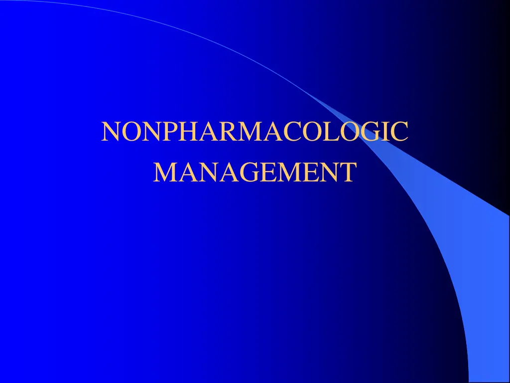 nonpharmacologic management