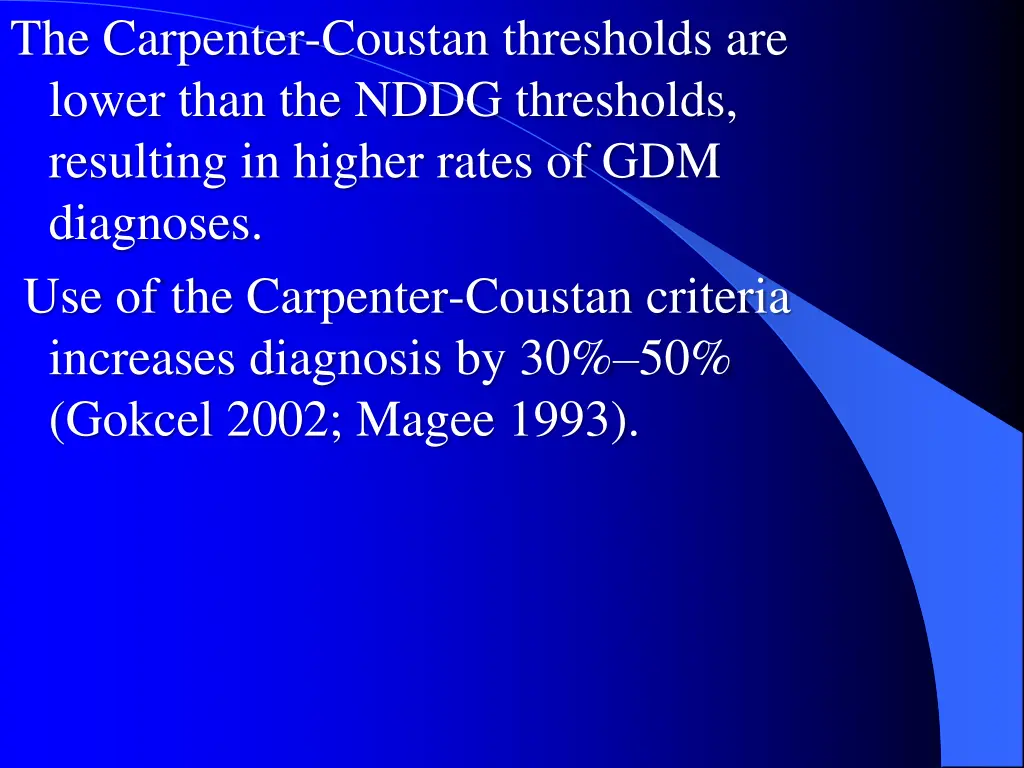 the carpenter coustan thresholds are lower than