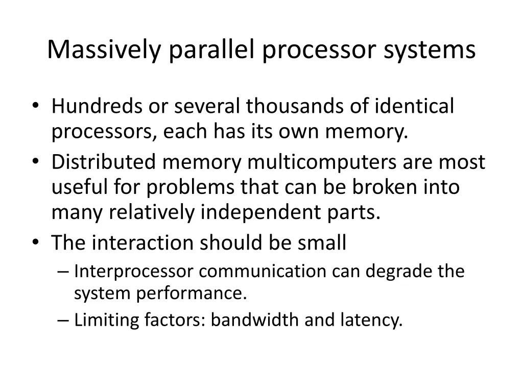 massively parallel processor systems