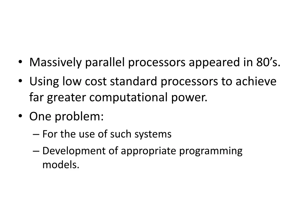 massively parallel processors appeared