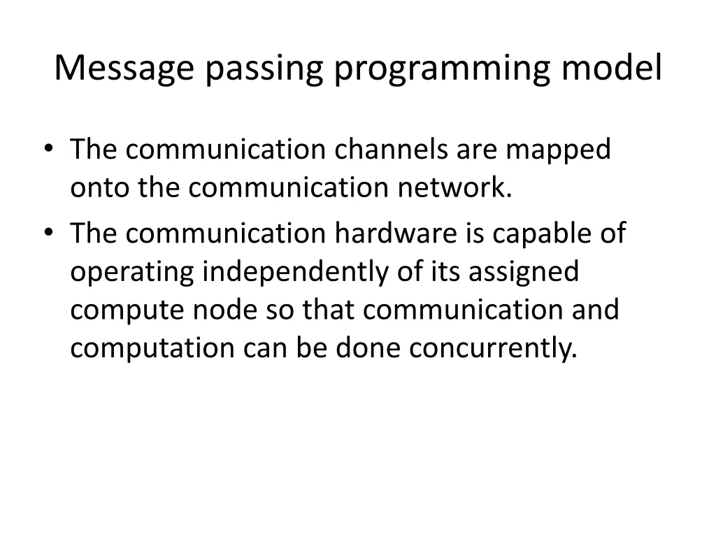 message passing programming model
