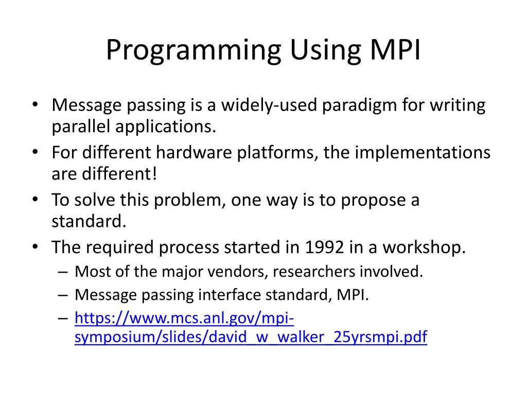 programming using mpi