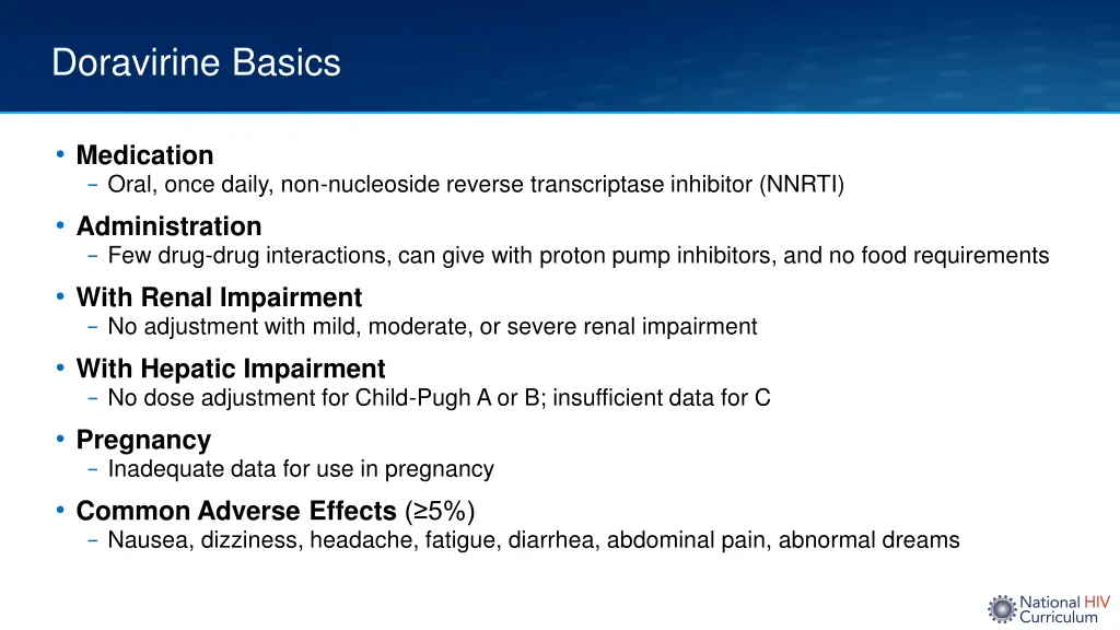 doravirine basics