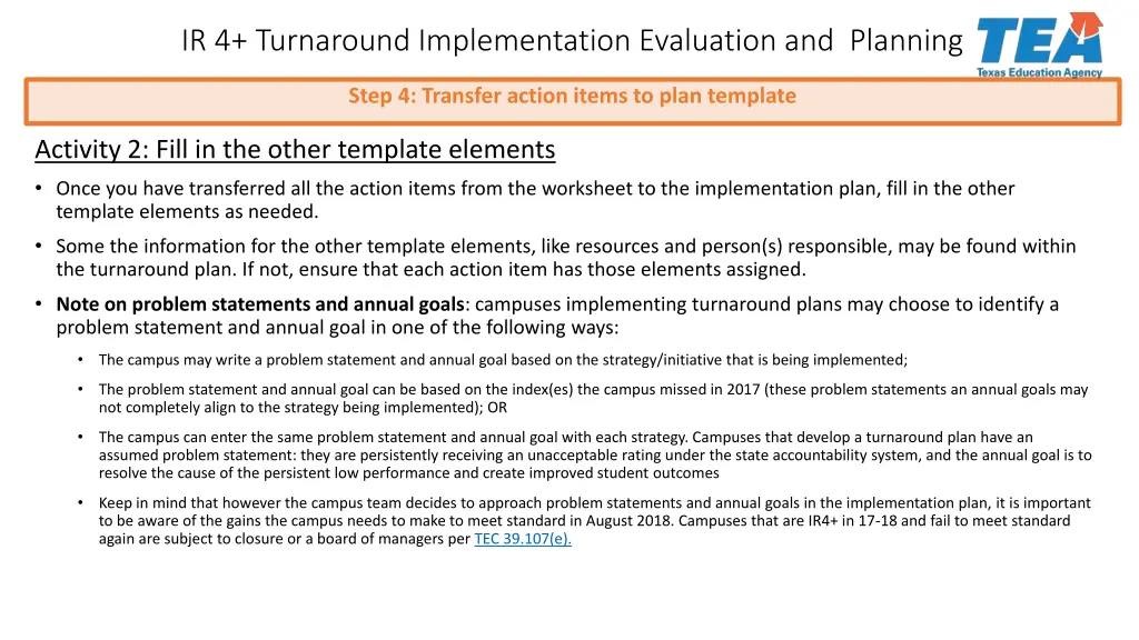 ir 4 turnaround implementation evaluation 18
