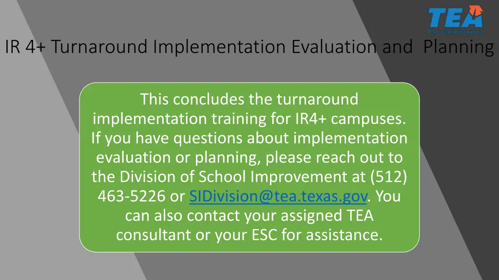 ir 4 turnaround implementation evaluation 26