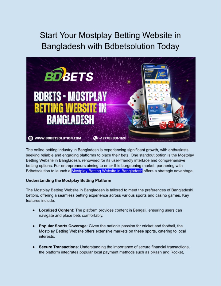 start your mostplay betting website in bangladesh