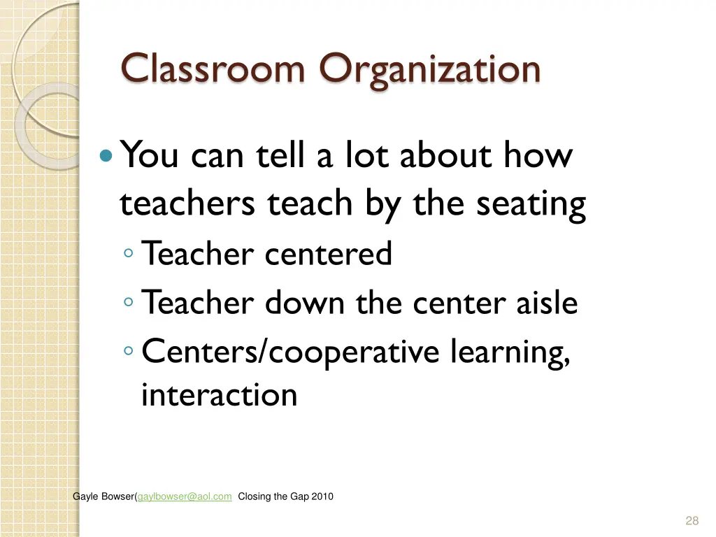 classroom organization