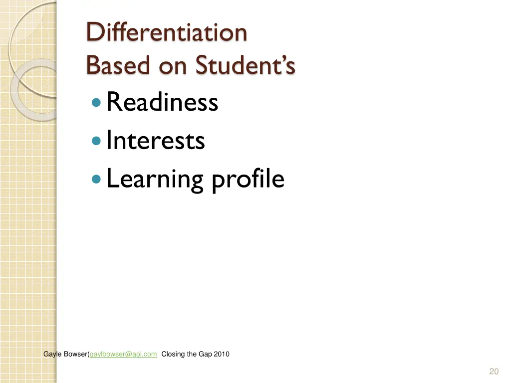 differentiation based on student s readiness