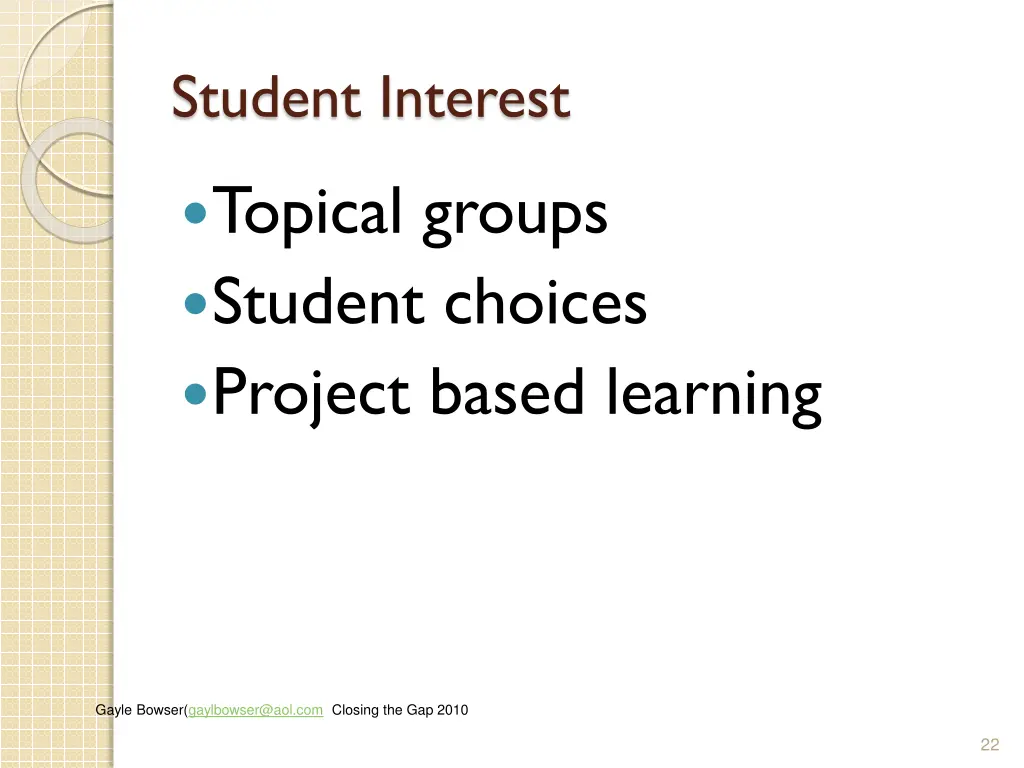 student interest