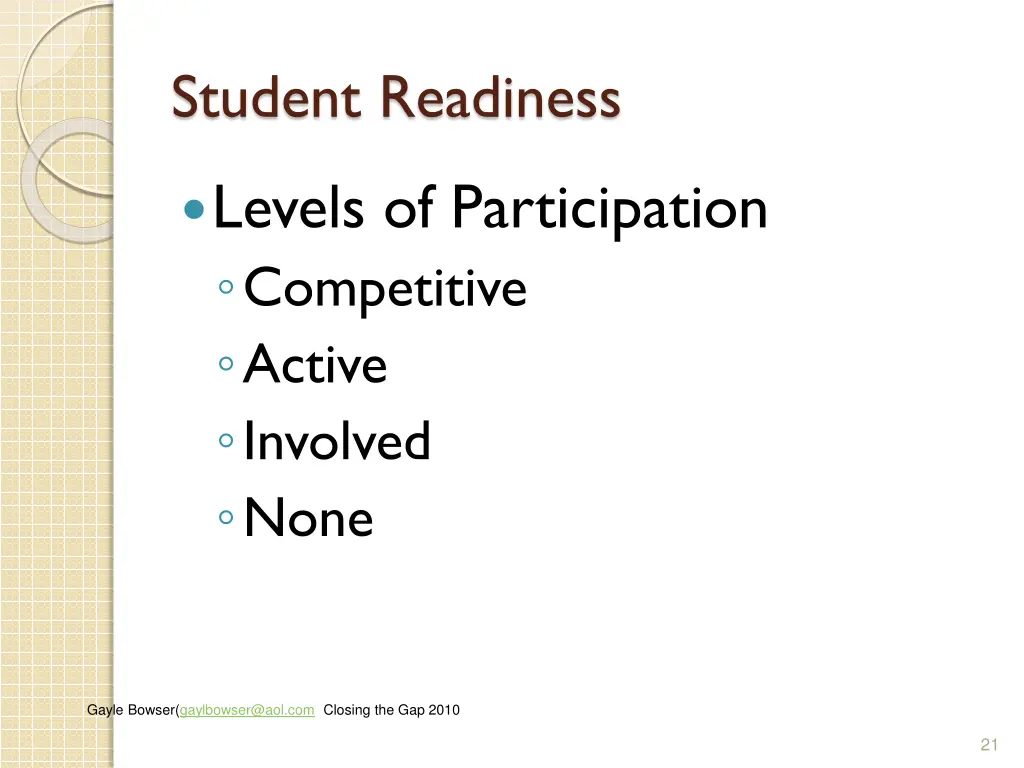 student readiness
