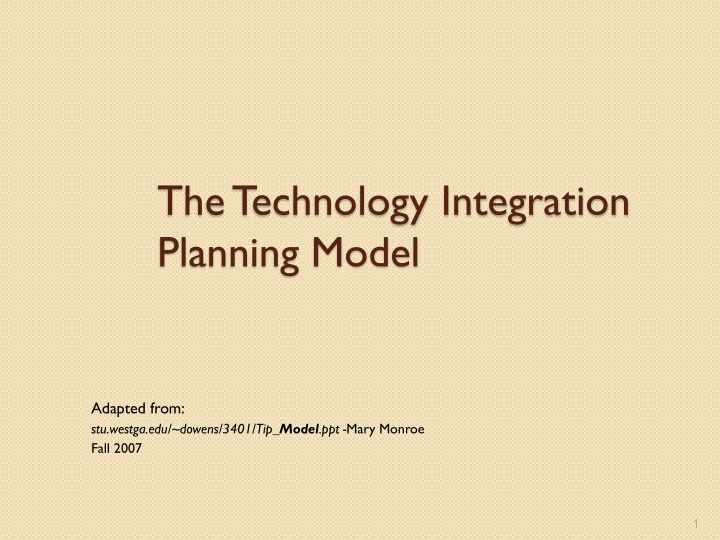 the technology integration planning model