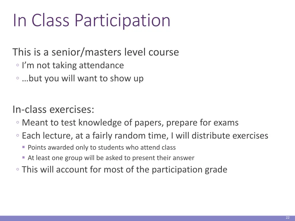 in class participation
