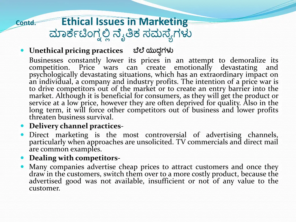 contd ethical issues in marketing unethical