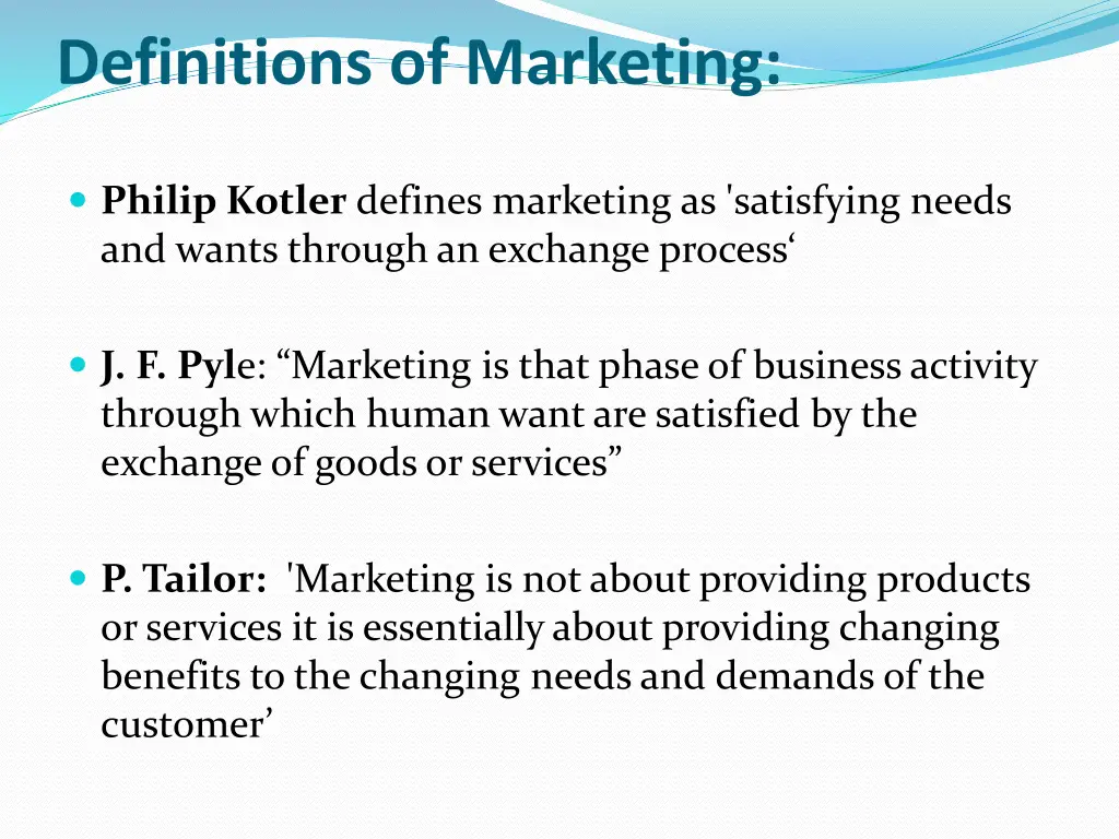 definitions of marketing