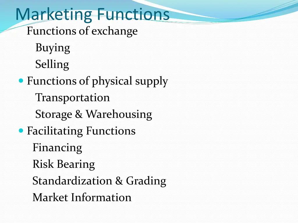 marketing functions functions of exchange buying