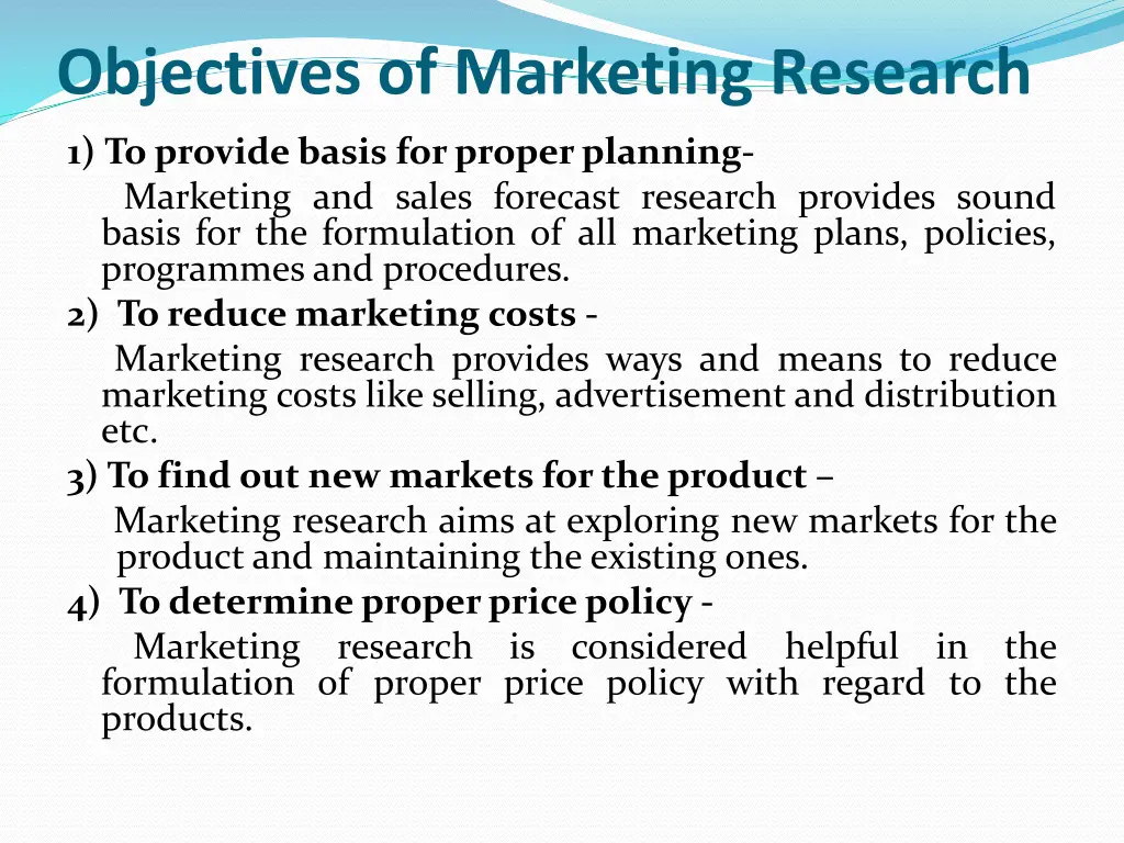 objectives of marketing research
