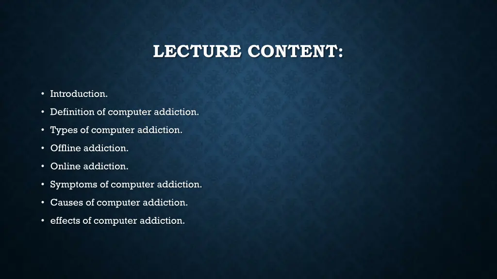 lecture content