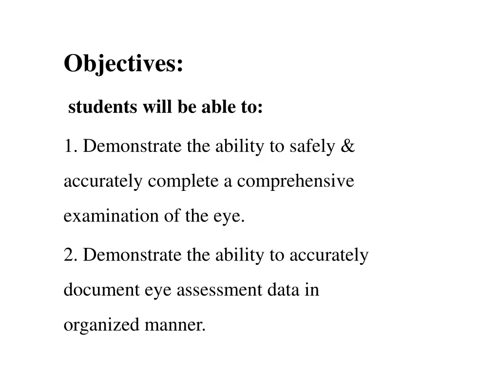 objectives