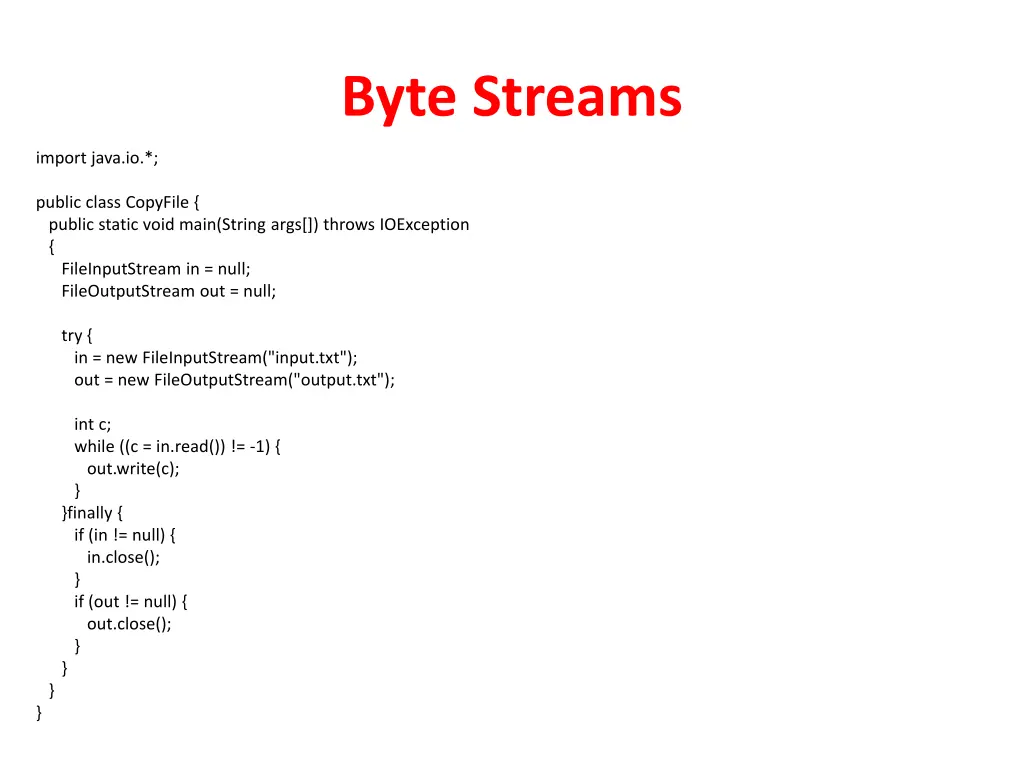 byte streams 1