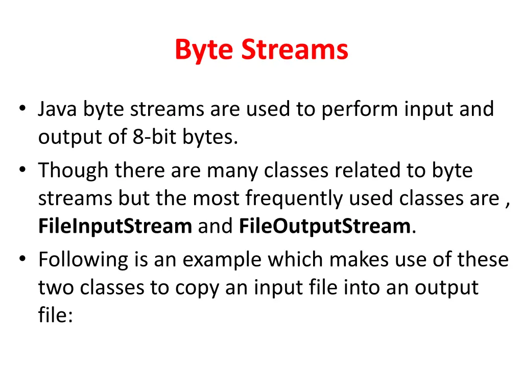 byte streams