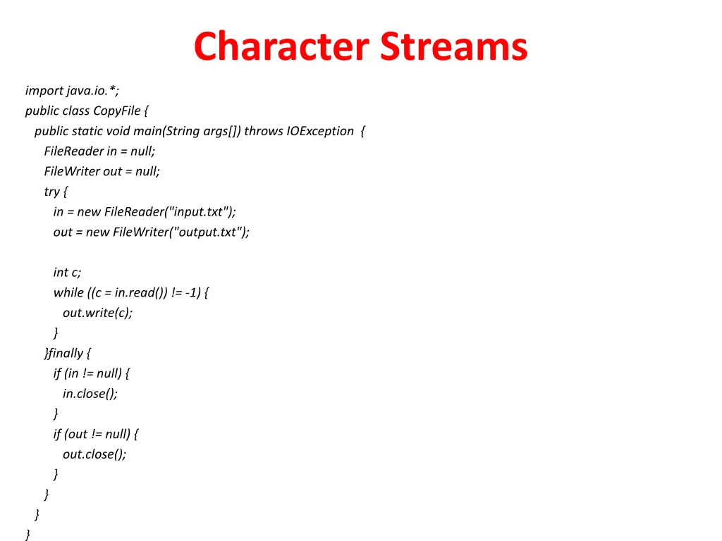 character streams 1