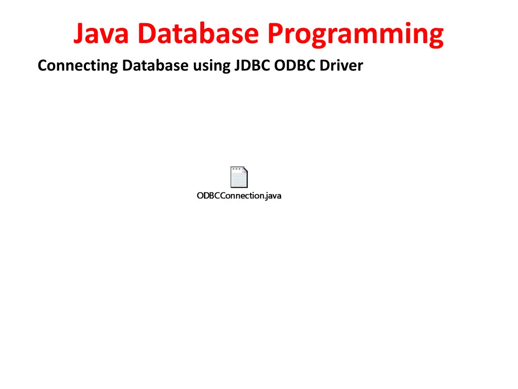 java database programming connecting database