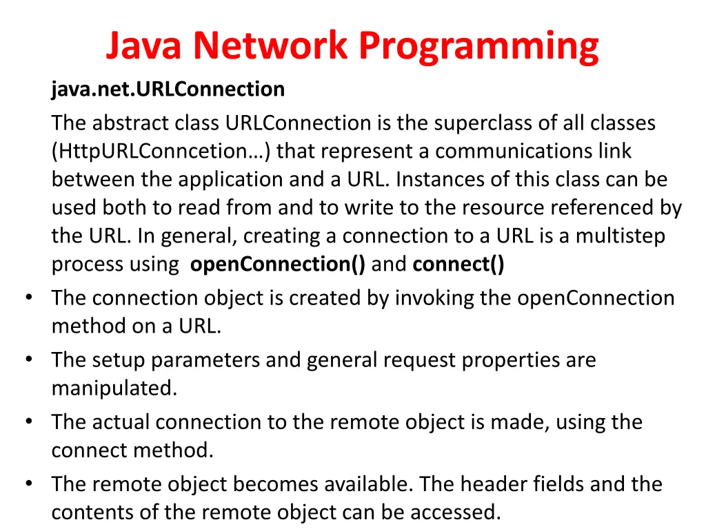java network programming java net urlconnection