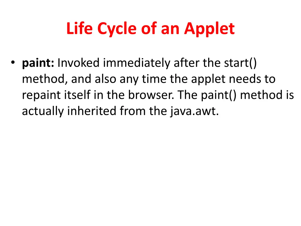 life cycle of an applet 3