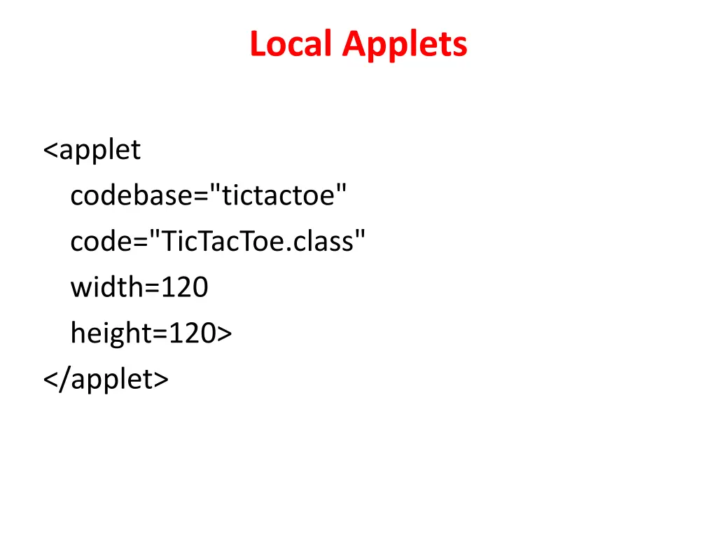 local applets 1