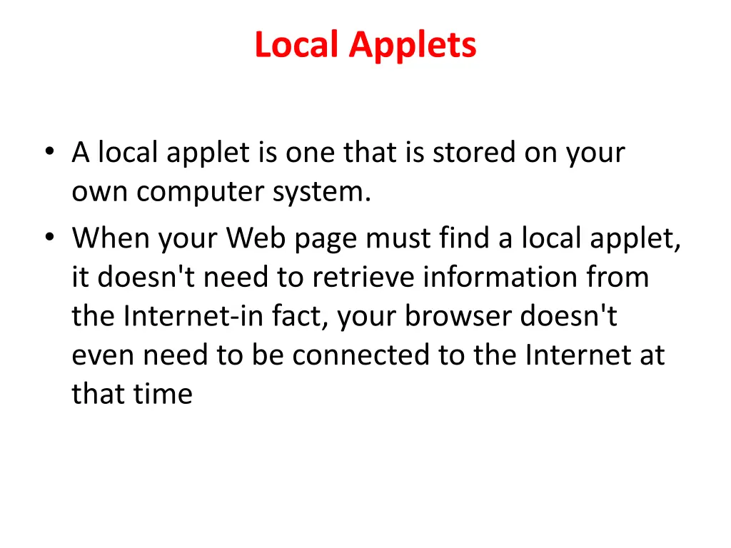 local applets