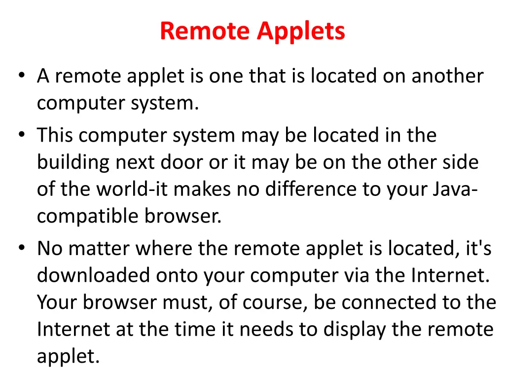 remote applets