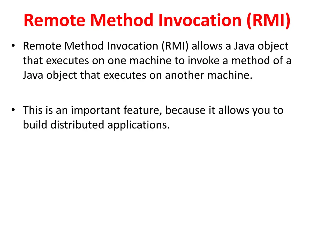remote method invocation rmi