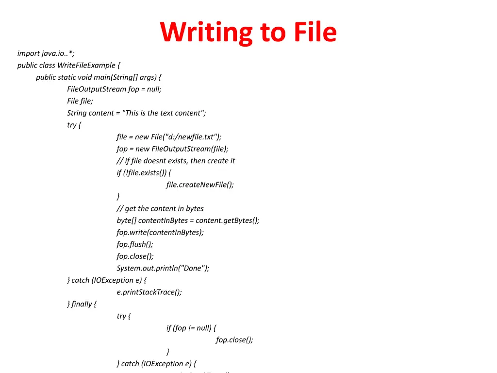writing to file