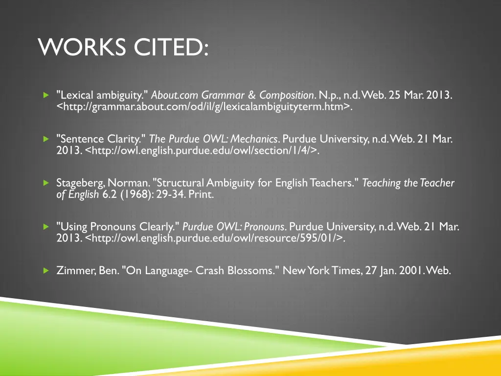 works cited