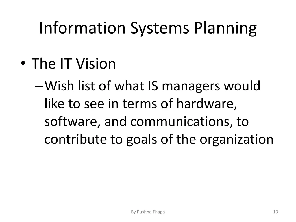 information systems planning 1