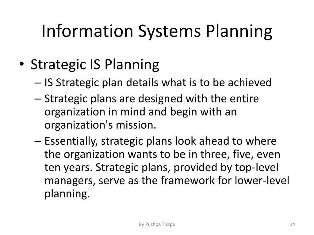 information systems planning 2