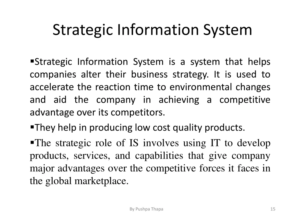 strategic information system